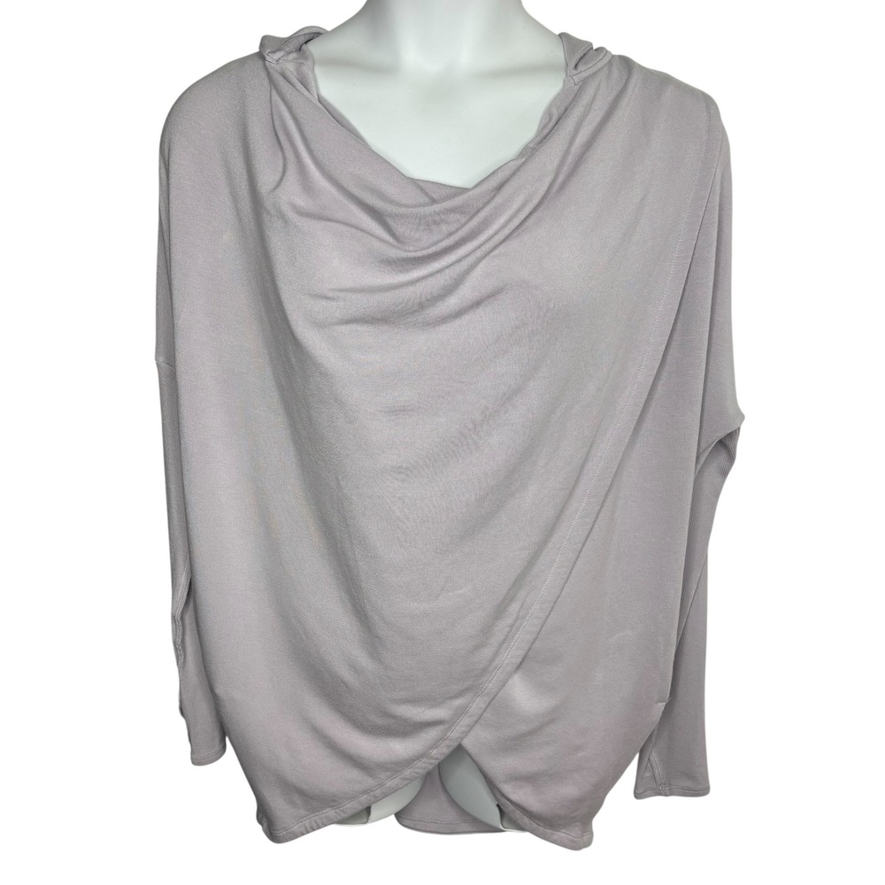 Athleta Hooded Wrap Sweatshirt Long Sleeve Modal Blend Women's Size M‎ Medium